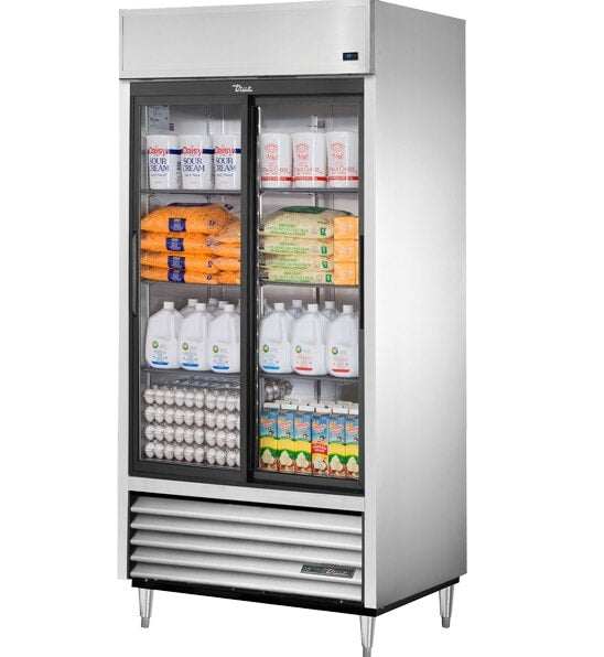 True TSD-33G-HC-LD, 40" 2 Glass Slide Door Reach-In Refrigerator