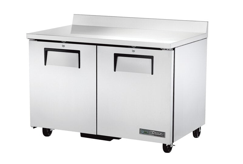 True TWT-48-HC, 48" 2 Solid Swing Door Worktop Refrigerator