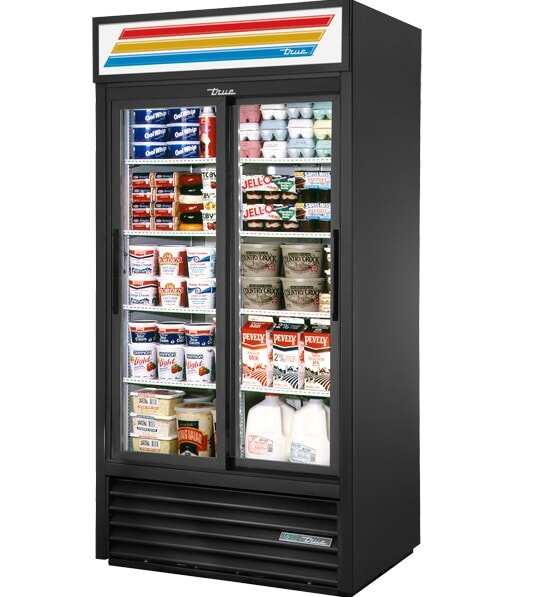 True GDM-33-HC-LD, 2 Door, Glass Slide Door Refrigerator