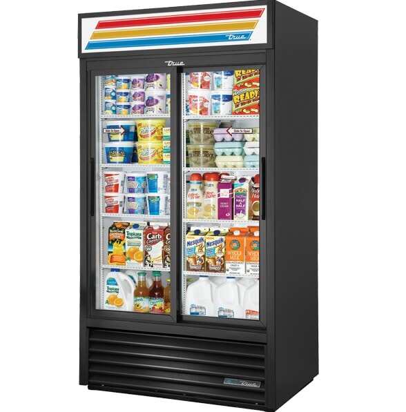 True GDM-37-HC-LD, 2 Door, Glass Slide Door Refrigerator