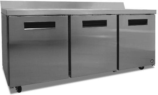 Hoshizaki WR72A, 72" 3 Solid Swing Door Worktop Refrigerator