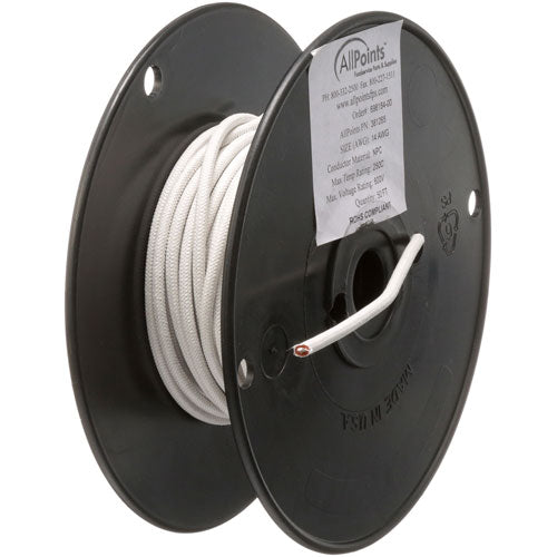 Mavrik 381265, High Temperature Wire, 14 ga White, SRGN, 50 ft Roll