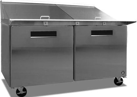 Hoshizaki SR60A-24M, 60" 2 Door Mega Top Sandwich / Salad Prep Unit, includes (24) 1/6 size pans