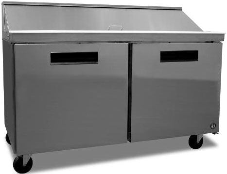 Hoshizaki SR60A-16, 60" 2 Door Sandwich / Salad Prep Unit, includes (16) 1/6 size pans