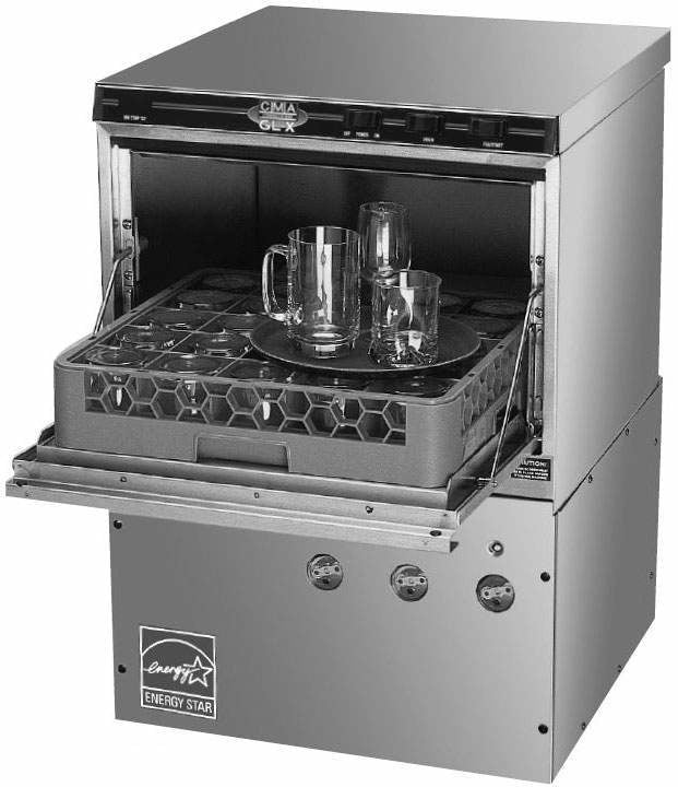 CMA GL-X, 30 Rack/Hr Undercounter Low Temperature Chemical Sanitizing Glasswasher