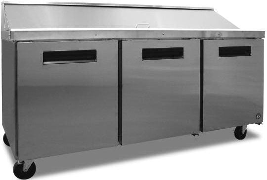 Hoshizaki SR72A-12, 72" 3 Door Sandwich / Salad Prep Unit, includes (12) 1/6 size pans