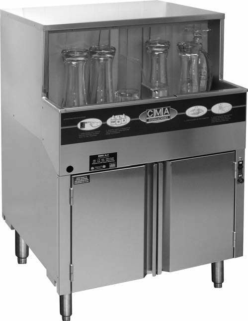 CMA GW-100, 1000 Glasses/Hr Undercounter Low Temperature Chemical Sanitizing Glasswasher