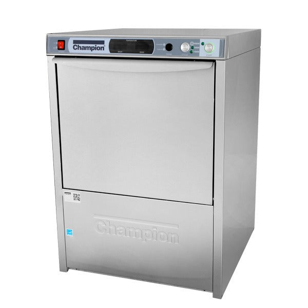 Champion UH330B, Undercounter High Temperature Dishwashing Machine with Heat recovery and built in Booster Heater