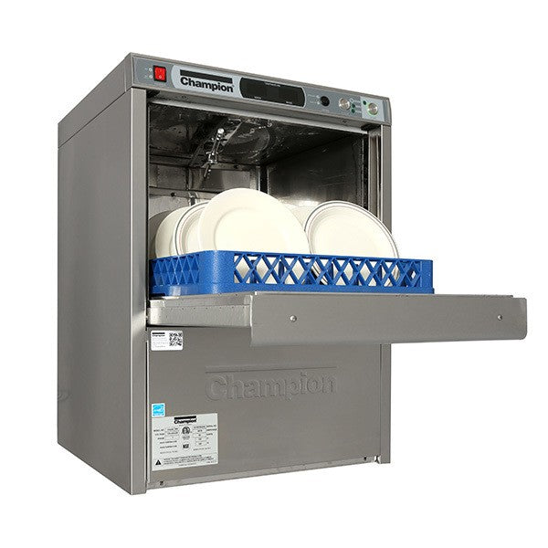 Champion UH330B, Undercounter High Temperature Dishwashing Machine with Heat recovery and built in Booster Heater