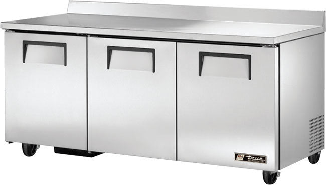 True TWT-72, 72" 3 Solid Swing Door Worktop Refrigerator