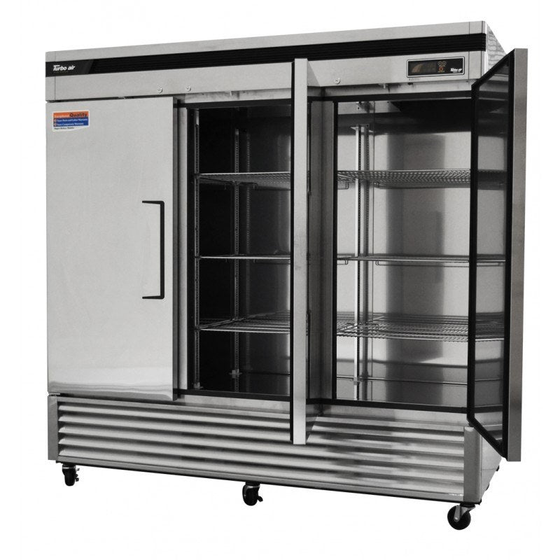 Turbo Air TSR-72SD-N, 81" Reach-In Bottom Mount Super Deluxe Series - Solid Door Refrigerator