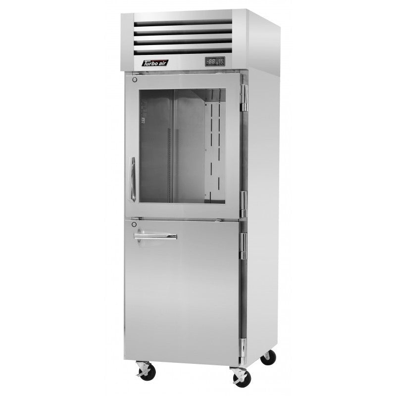 Turbo Air PRO-26R-GSH-N, 28" Reach-In Top Mount Pro Series - Glass & Solid Half Door Refrigerator