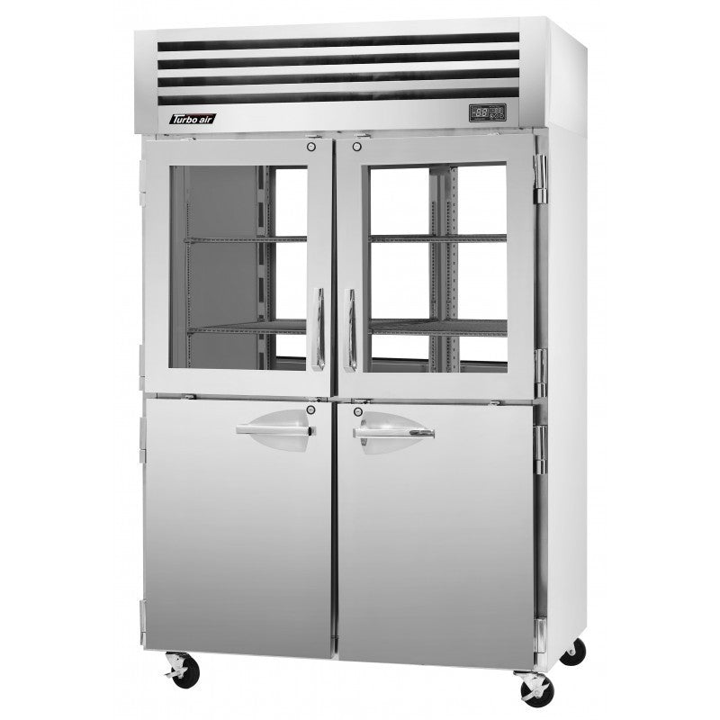 Turbo Air PRO-50R-GSH-PT-N, 51" Reach-In Top Mount Pro Series - PassThru Glass Solid Half Door Refrigerator