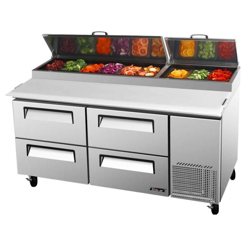 Turbo Air TPR-67SD-D4-N, 67" Pizza Prep Super Deluxe Series with (4) Drawers