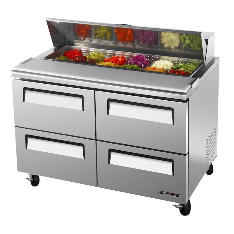 Turbo Air TST-48SD-D4-N, 48" Sandwich / Salad Unit Super Deluxe Series with (4) Drawers