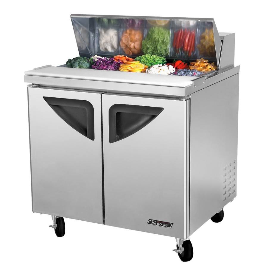 Turbo Air TST-36SD-N6, 36" 2 Door Sandwich / Salad Prep Table, (10) 1/6 size pans, Super Deluxe Series