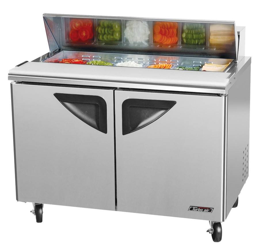 Turbo Air TST-48SD-N, 48" Sandwich/Salad Prep Super Deluxe Series with (2) Doors
