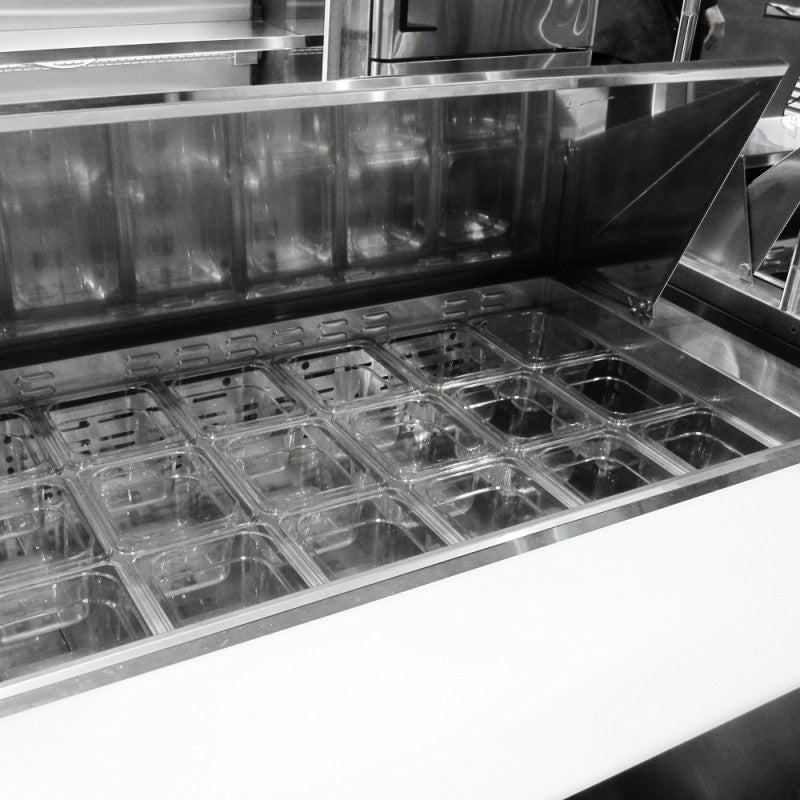 Turbo Air MST-72-30-N, 72" Mega Top Unit M3 Series with (3) Doors, (30) 1/6 size pans