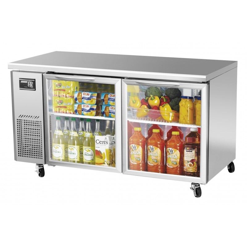 Turbo Air JUR-60-G-N, 59" Glass Undercounter J Series with (2) Doors