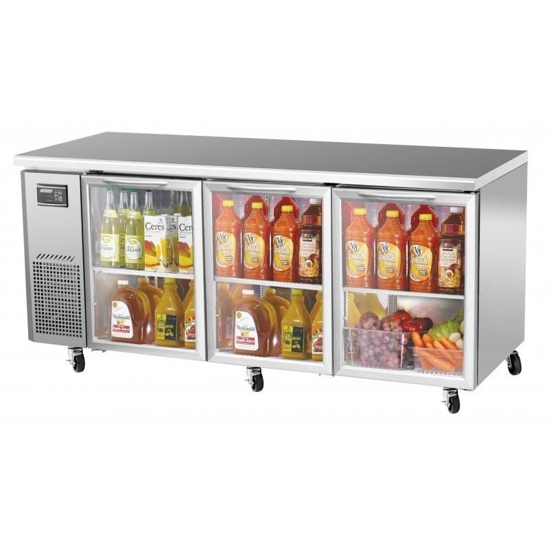 Turbo Air JUR-72-G-N, 70" Glass Undercounter J Series with (3) Doors
