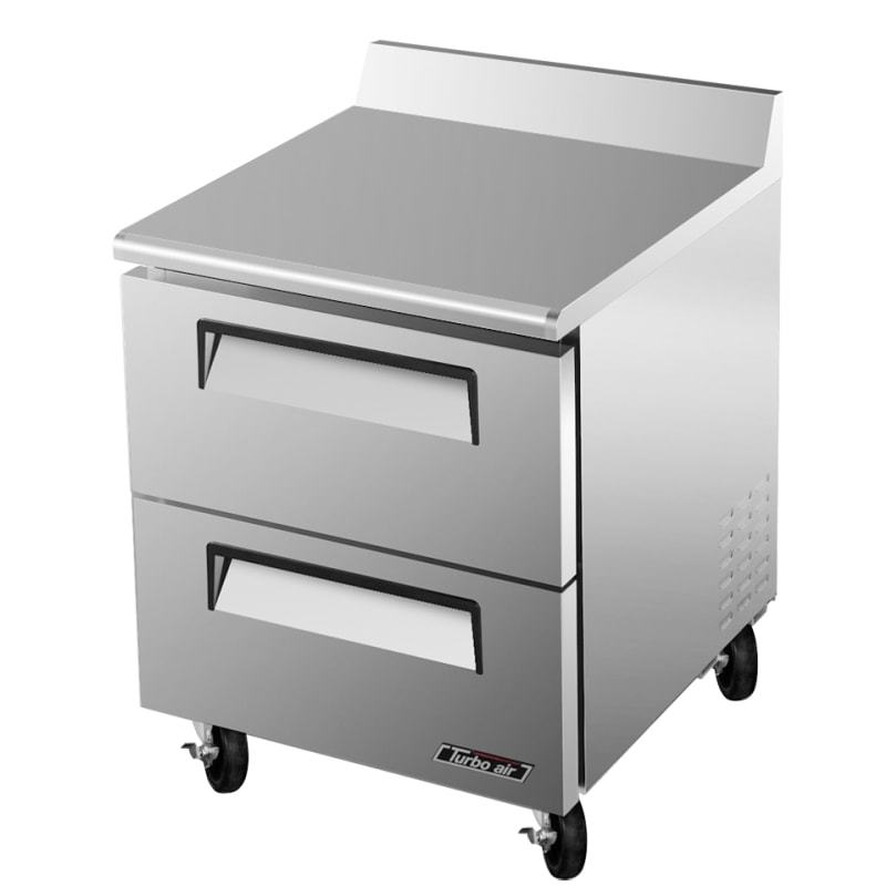 Turbo Air TWR-28SD-D2-N, 27" Worktop Refrigerator Super Deluxe Series with (2) Drawers