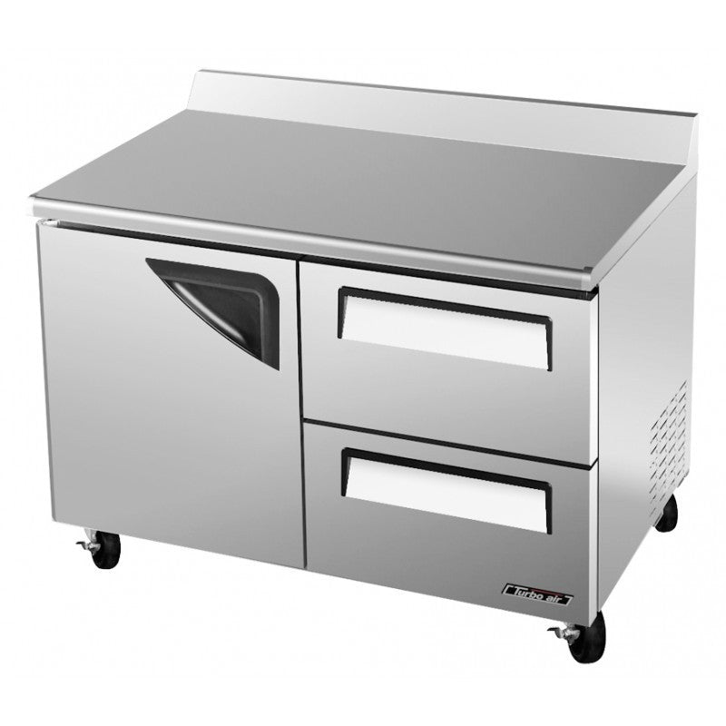 Turbo Air TWR-48SD-D2-N, 48" Worktop Refrigerator Super Deluxe Series with (1) Door and 2 (Drawers)