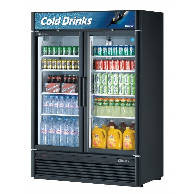 Turbo Air TGM-47SD-N, 51" 2 Swing Glass Door Merchandiser Refrigerator, Super Deluxe Series