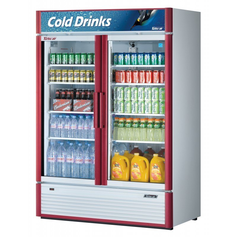 Turbo Air TGM-47SD-N, 51" 2 Swing Glass Door Merchandiser Refrigerator, Super Deluxe Series