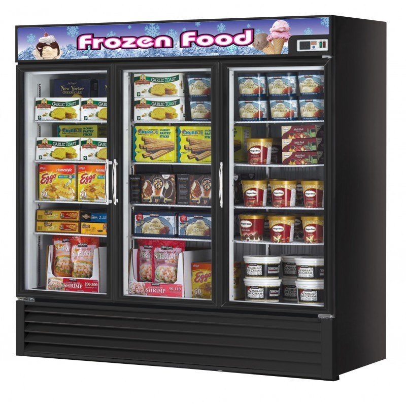 Turbo Air TGF-72F(B)-N, 82" 3 Swing Glass Door Merchandiser Freezer