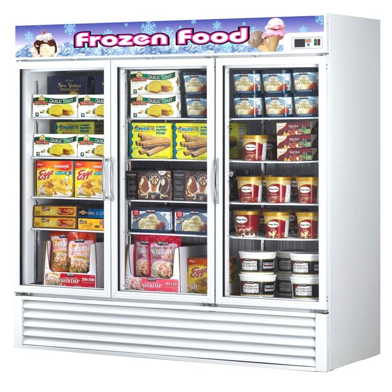 Turbo Air TGF-72F(B)-N, 82" 3 Swing Glass Door Merchandiser Freezer