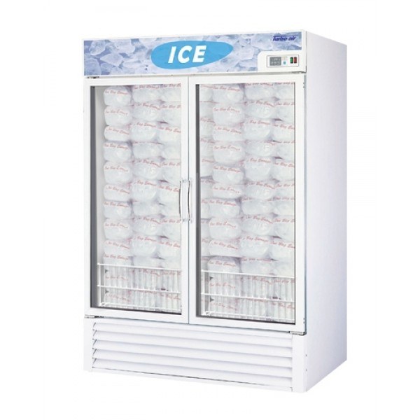 Turbo Air GIM-49W-N, 54" 2 Glass Door Indoor Ice Merchandiser Freezer