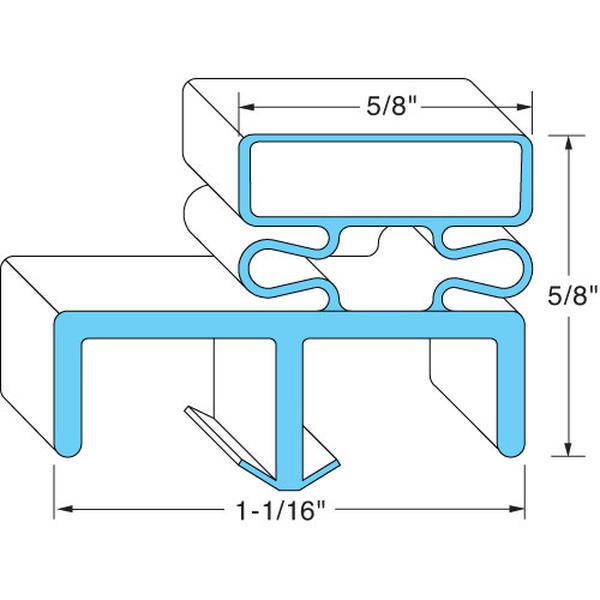 Norlake 037453, GASKET DOOR 26 X 78 LH F-W-I