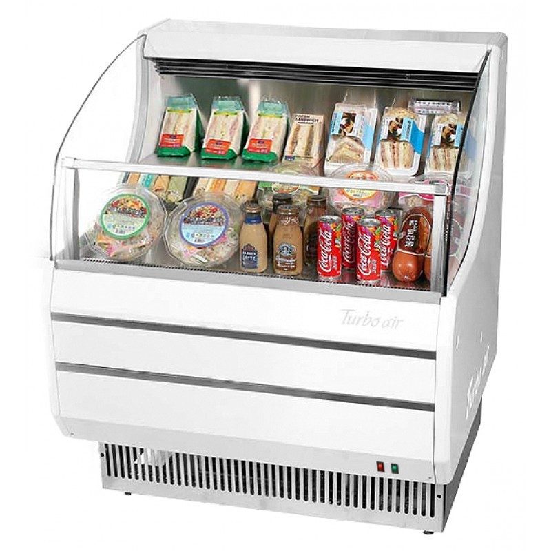 Turbo Air TOM-30SW-N, 28" Horizontal Open Display Case Merchandiser, Slim Line, White