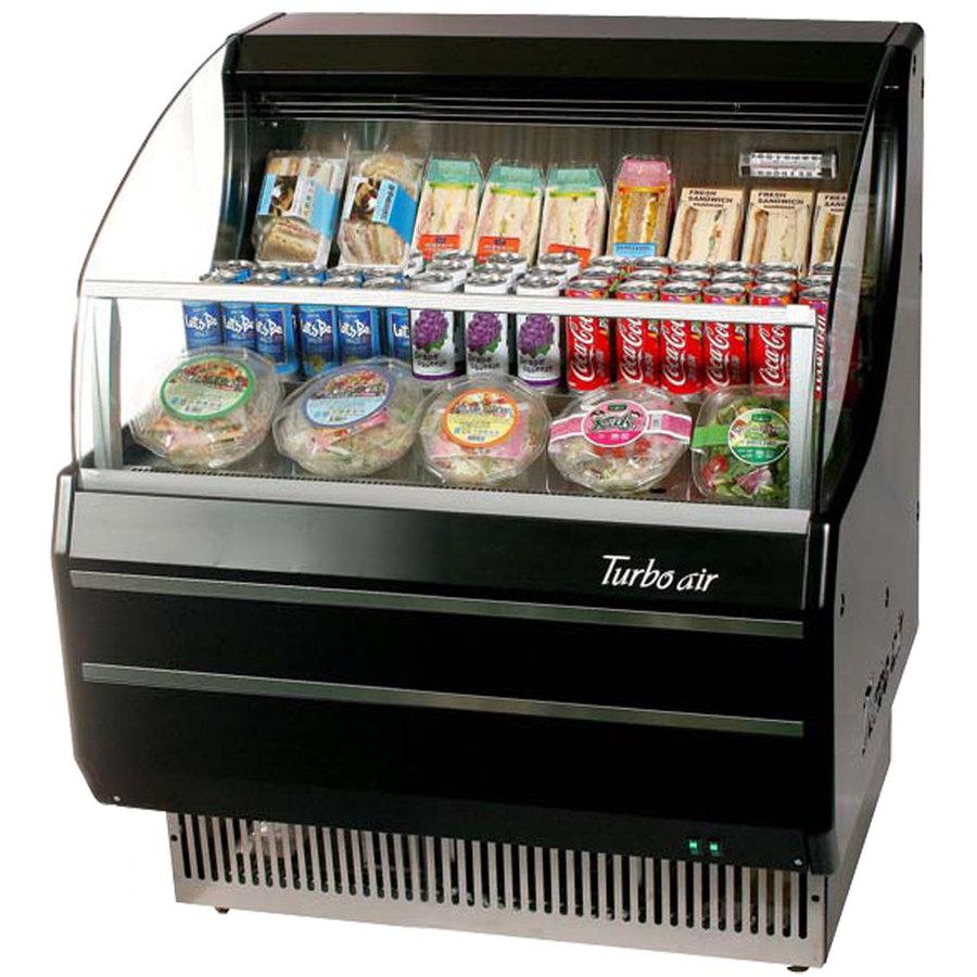 Turbo Air TOM-30SB-N, 28" Horizontal Open Display Case Merchandiser, Slim Line, Black