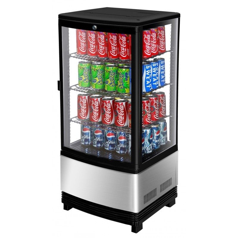 Turbo Air CRT-77-1R-N, 17" 1 Swing Glass Door Countertop Refrigerated Diamond Show Case Merchandiser
