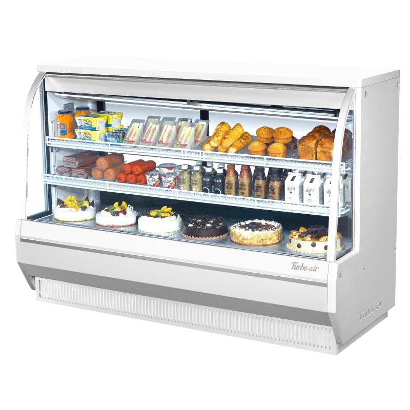 Turbo Air TCDD-72H-W-N, 72" Curved Glass High Profile Refrigerated Deli Display Case