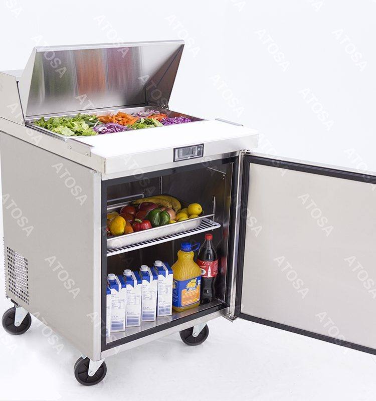 Atosa MSF8301GR, 27" Sandwich Prep Table with (1) Door, (8) 1/6 size pans