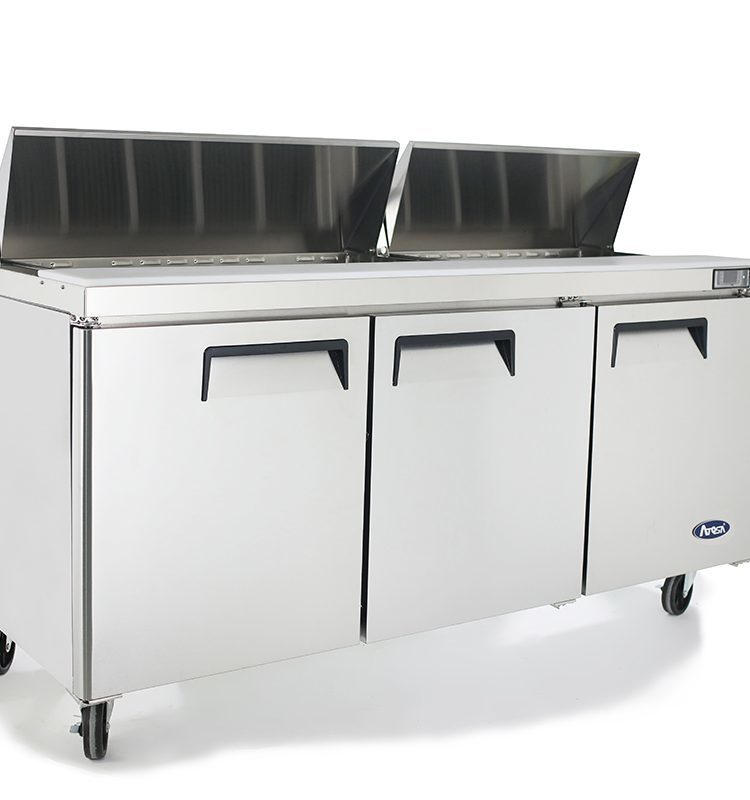 Atosa MSF8304GR, 72" Sandwich Prep Table with (3) Doors, (18) 1/6 size pans