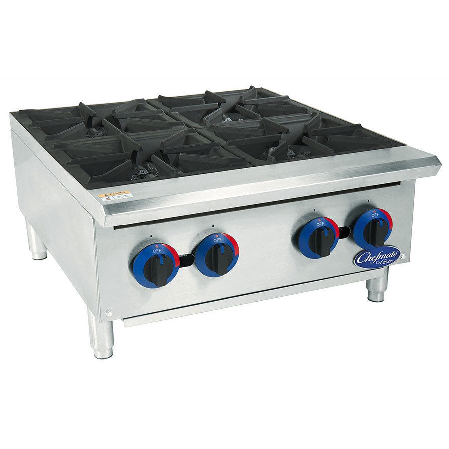 Globe C24HT, 24" Chefmate by Globe 4-Burner Gas Hot Plate