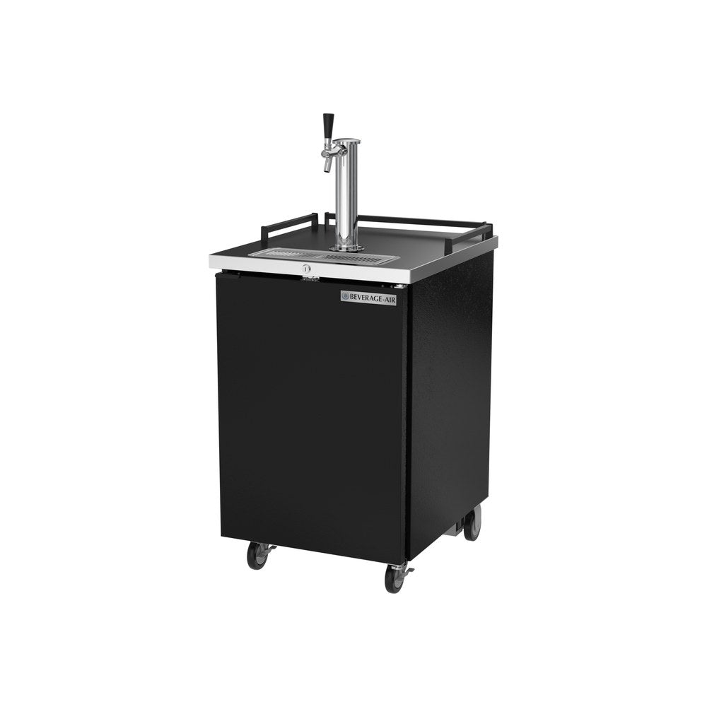 Beverage Air BM23HC-B 24" one solid door beer dispenser, side angle view, door closed