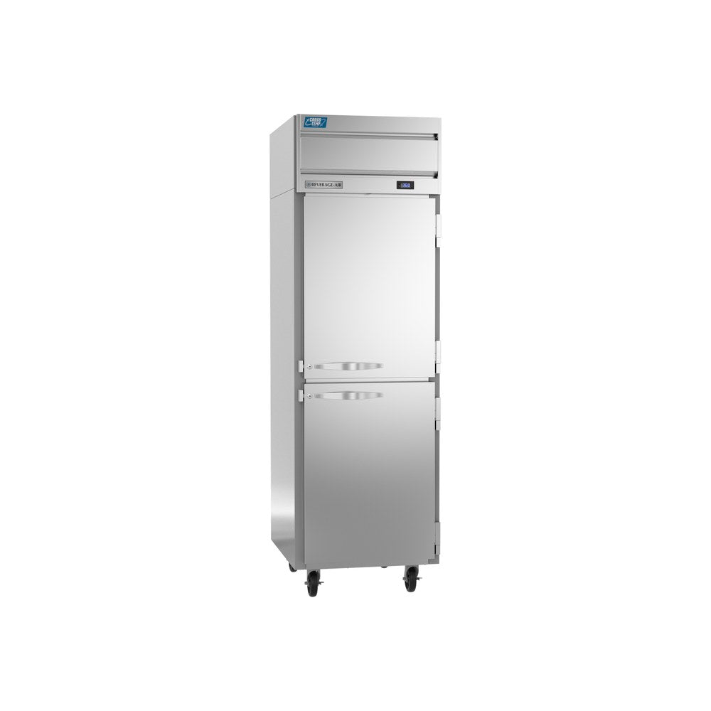Beverage Air CT1HC-1HS 26" two doors convertible refrigerator/freezer, front view, doors closed