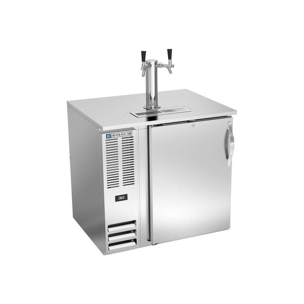 Beverage Air DD36HC-S 36" one solid door beer dispenser, front view, door closed