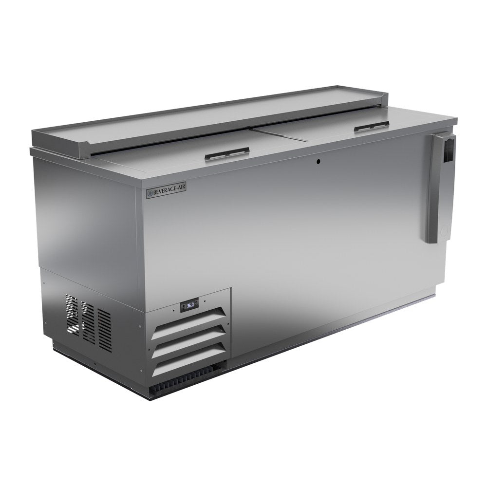 Beverage Air DW64HC-S 65" bottle cooler, front view, lids closed