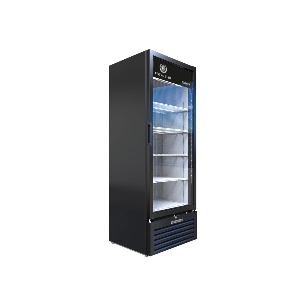 Beverage Air MT23-1B 29-1/2" one glass swing door merchandiser refrigerator, front view, door closed
