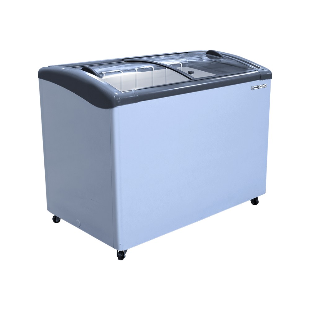 Beverage Air NC43HC-1-W 42-1/2" display freezer, front view, lids closed