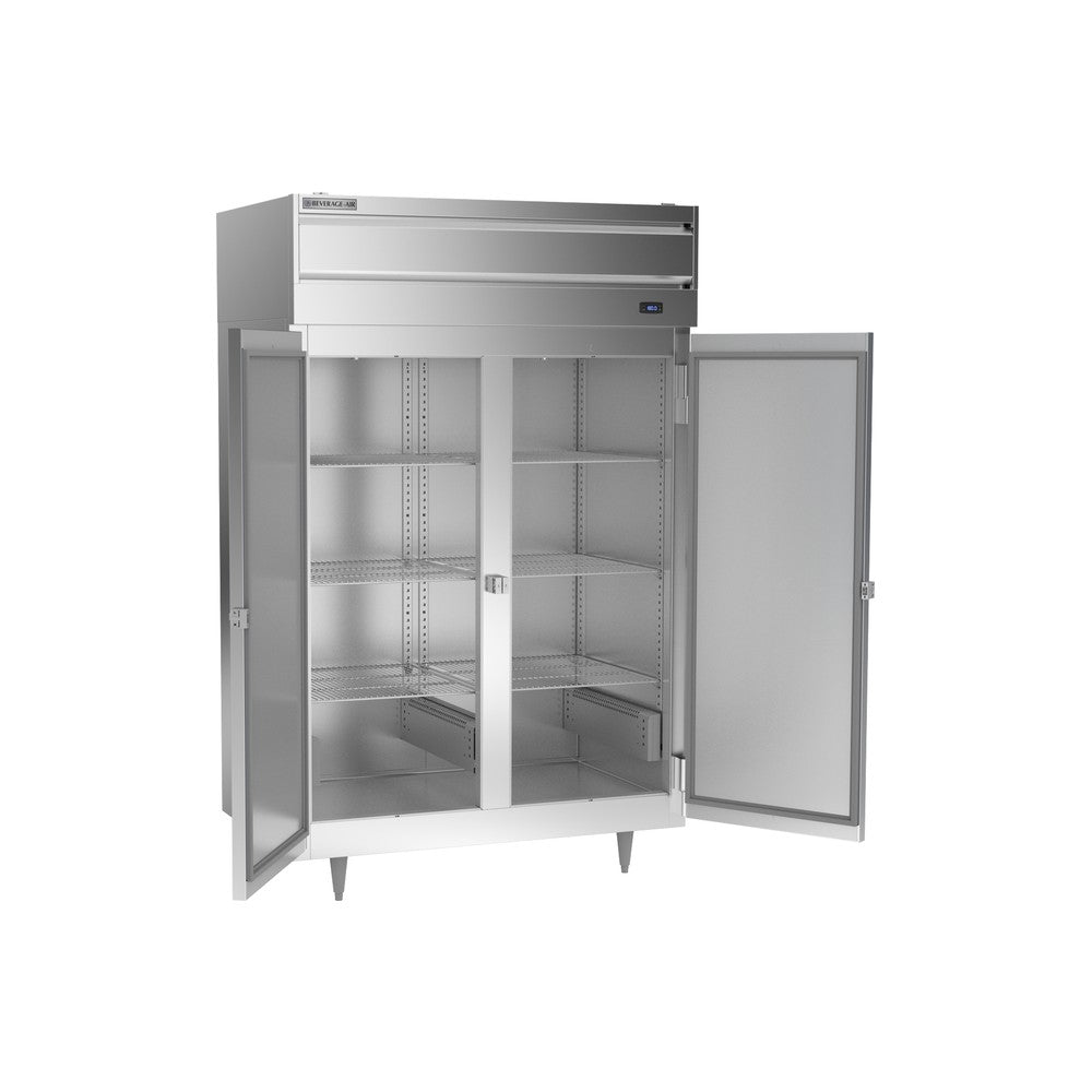 Beverage Air PH2-1S warming cabinet, both doors open with shelves