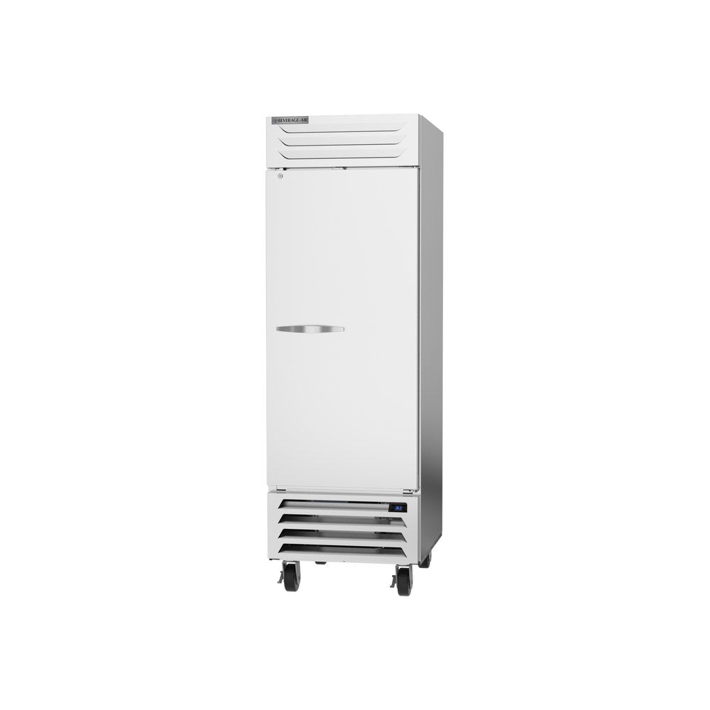 Beverage Air RB23HC-1S 27-1/4" one solid door reach-in refrigerator, side angle view, door closed