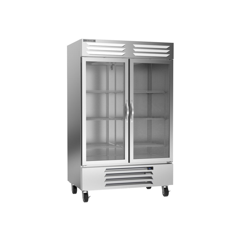 Beverage Air RB49HC-1G 52" two glass doors reach-in refrigerator, front view, doors closed