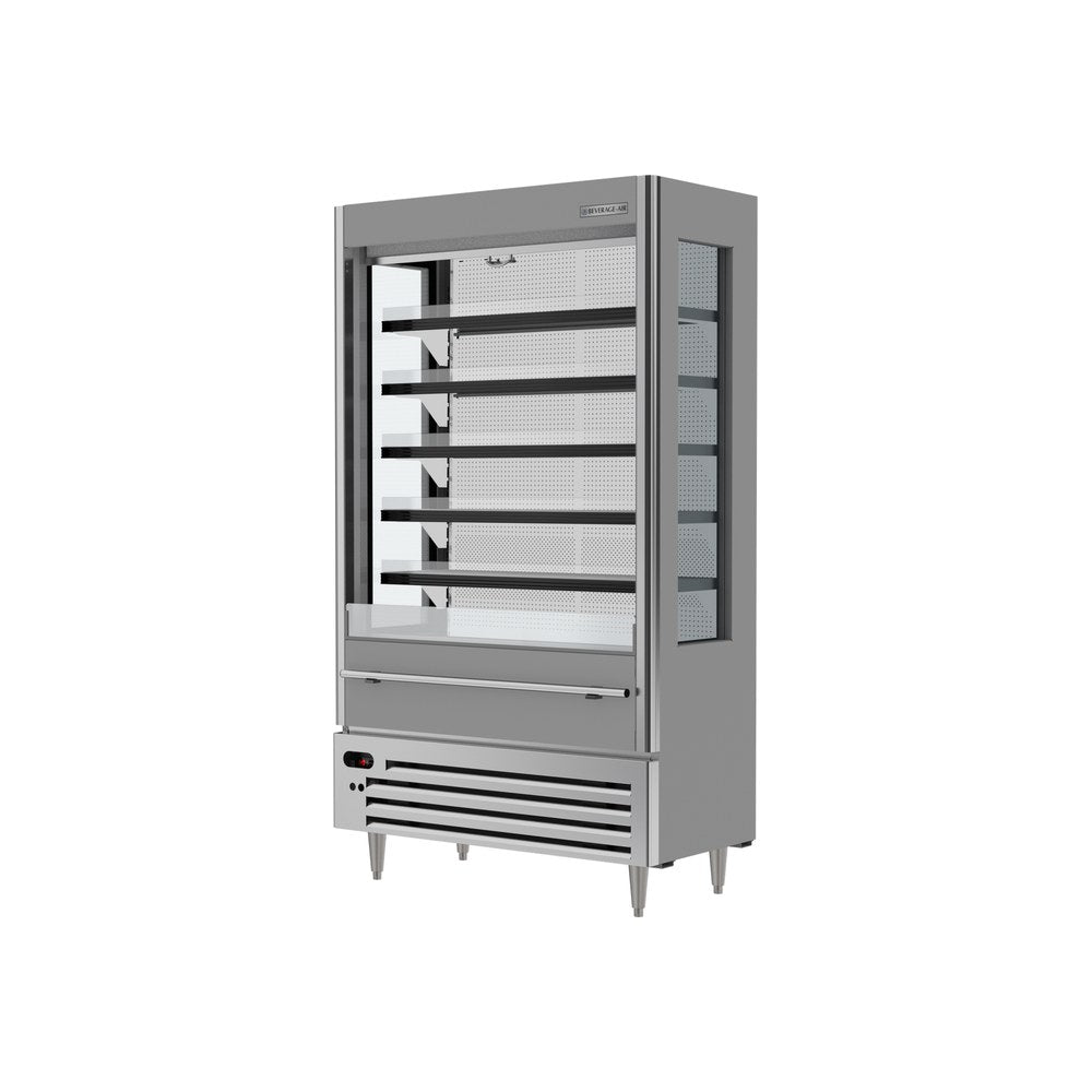 Beverage Air VMHCSL-18-1-G 47-1/16" open-air merchandiser, side angle view