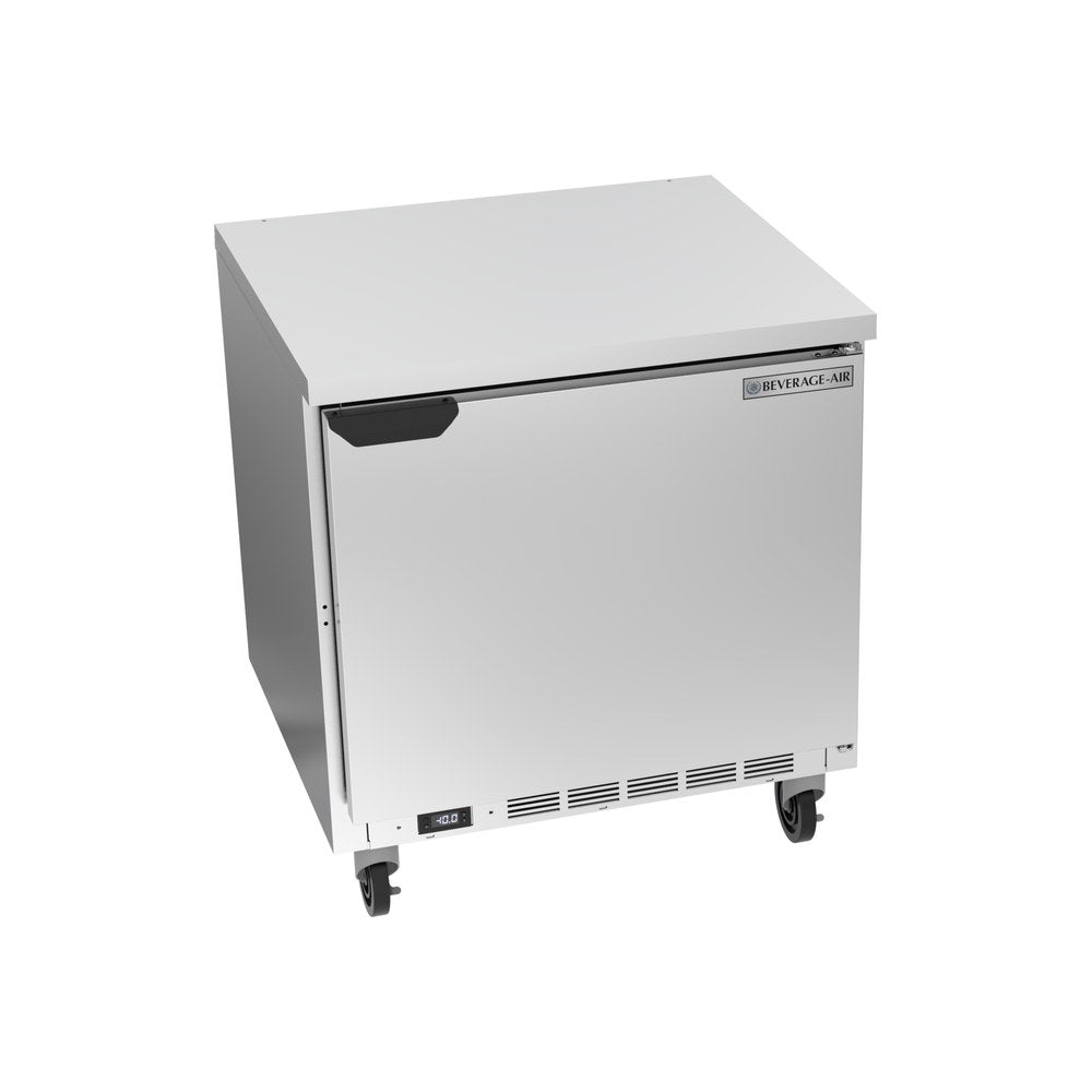 Beverage Air WTF32AHC-FLT 32" one solid door worktop freezer, front view, door closed